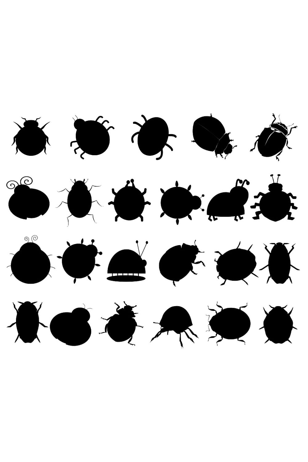 Ladybug Silhouette Bundle Pinterest image.