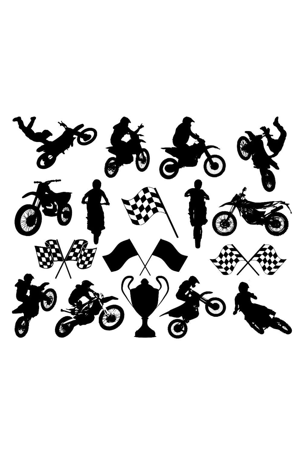 Motocross Silhouette Bundle Pinterest image.