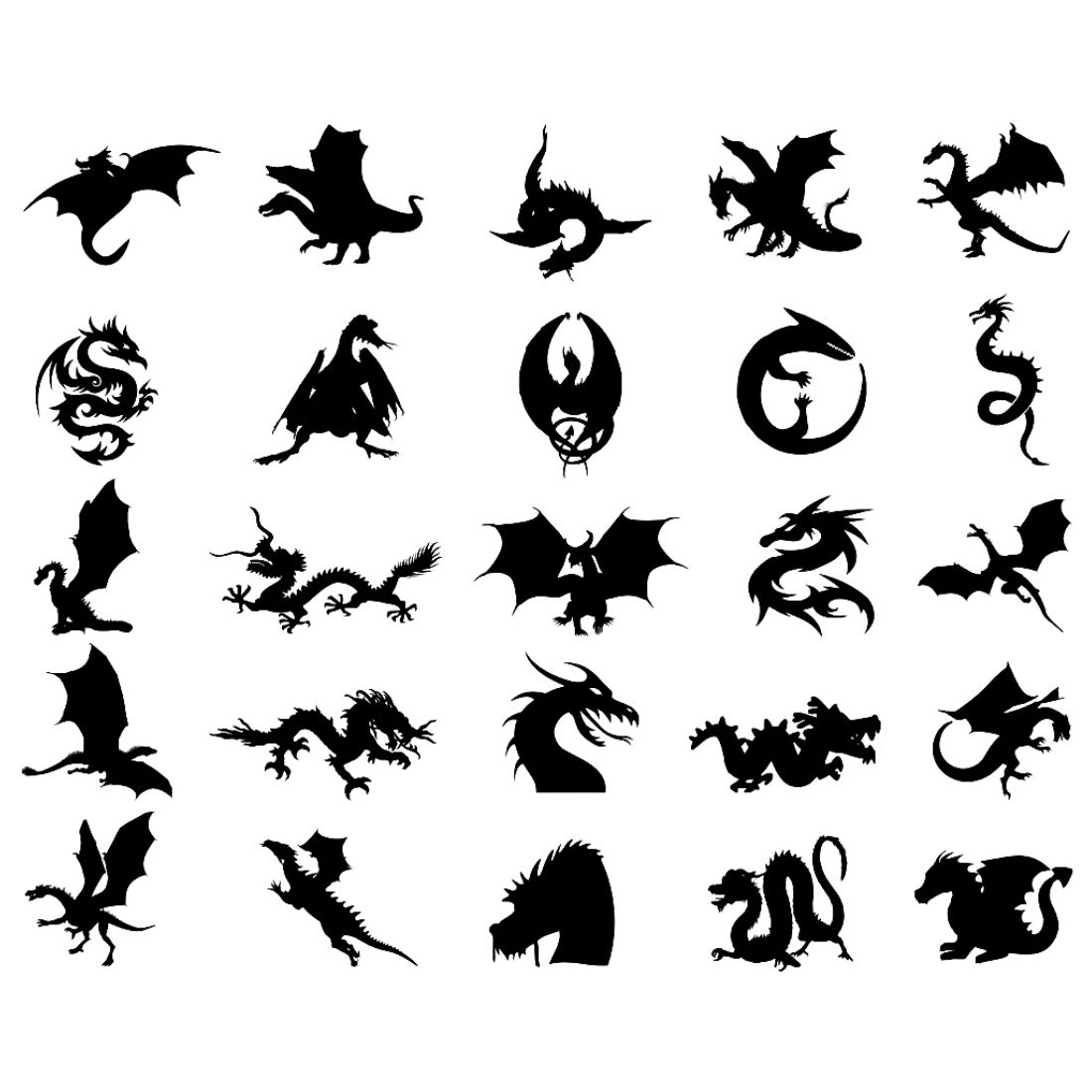 Dragon Silhouette Bundle - MasterBundles