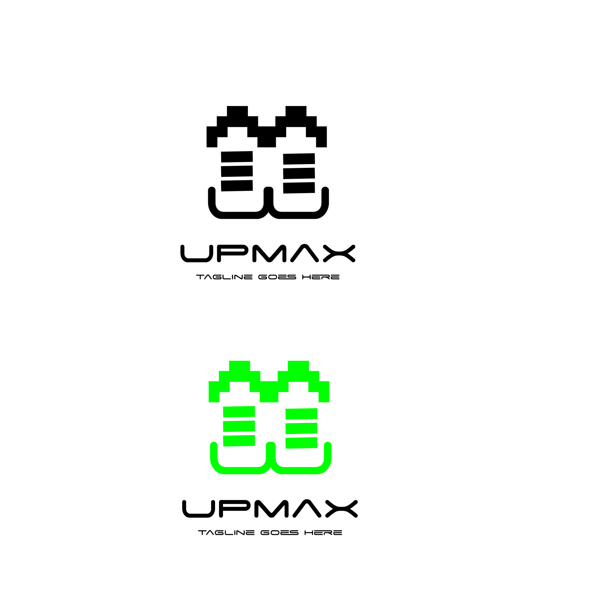 Upmax Unique Eco Battery Logo Templates Preview image.