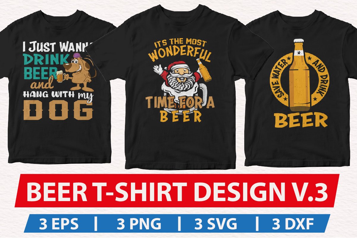 Classic black t-shirts with nice beer prints.