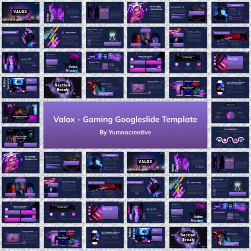 Valox Gaming Google Slide Template - main image preview.