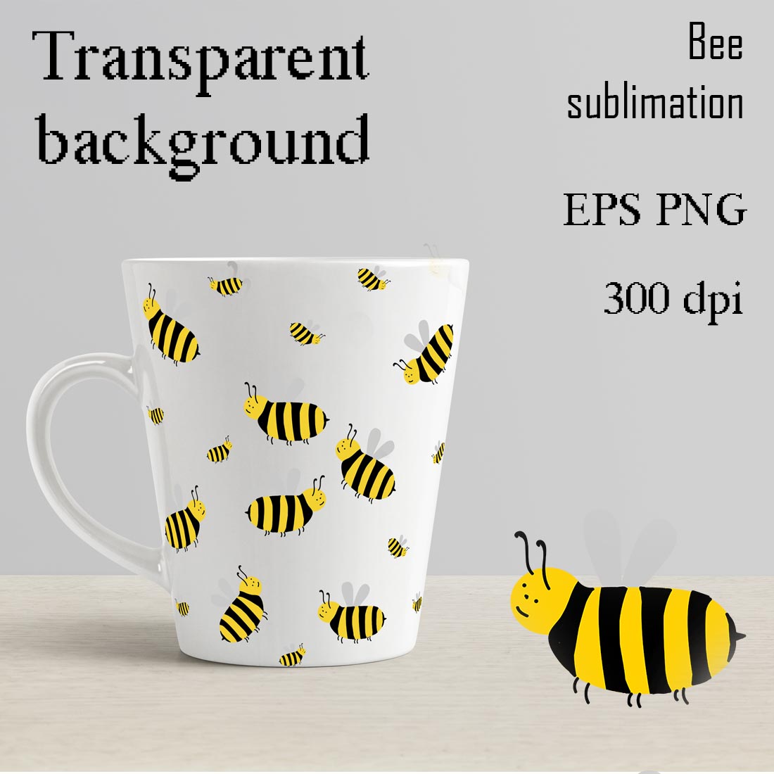 Bee Clipart PNG, EPS for Bee Sublimation transparent background.