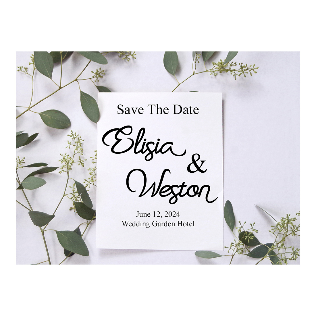 Wedding invitation using Vinsield Calligraphy Font.