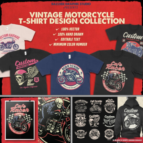 Vintage Motorcycle T-shirt design.