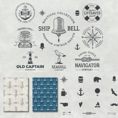 Vintage Nautical Logo Collection.