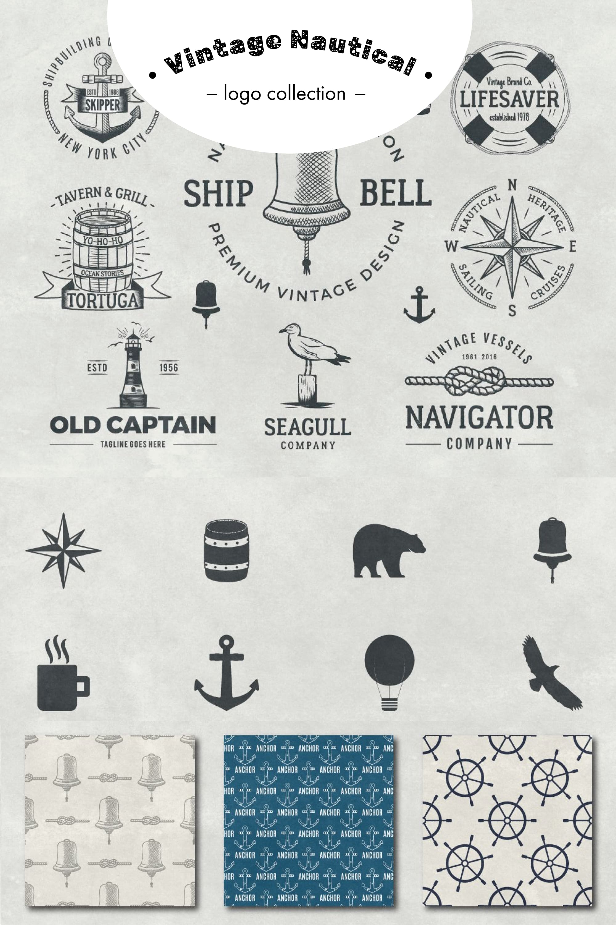 vintage nautical logo collection pinterest