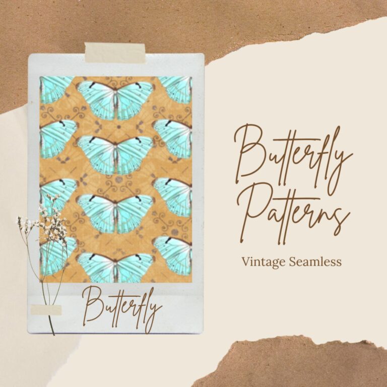 12 Vintage Seamless Butterfly Patterns – MasterBundles