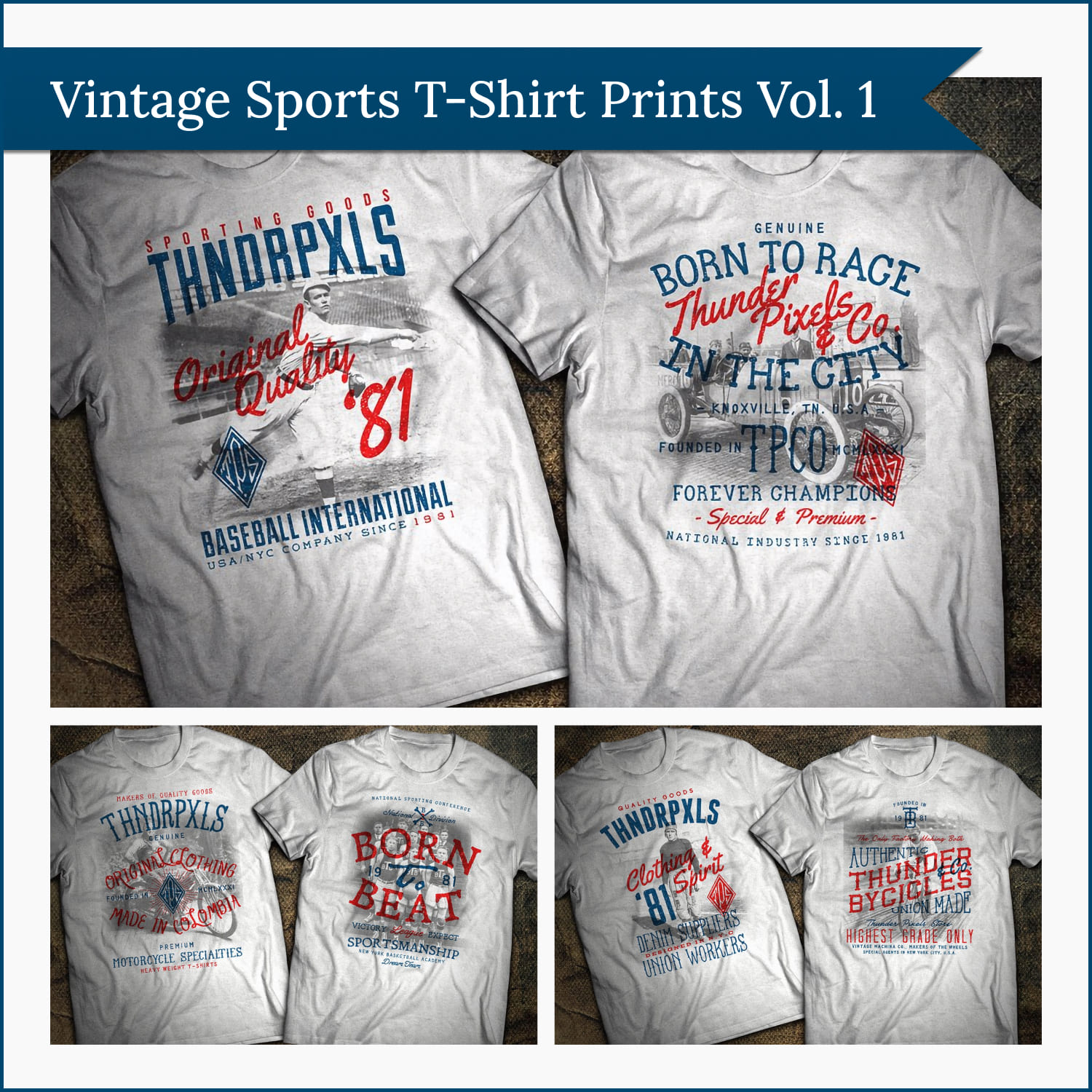 Vintage Sports T-Shirt Prints Vol. 1 – MasterBundles