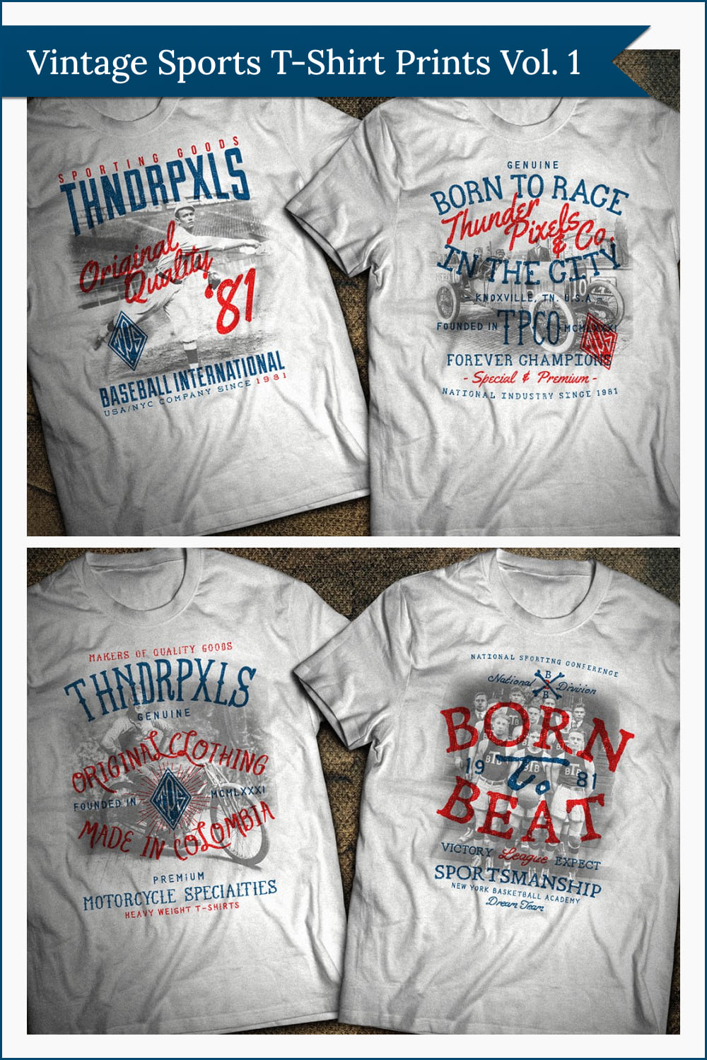 Vintage Sports T-Shirt Prints Vol. 1