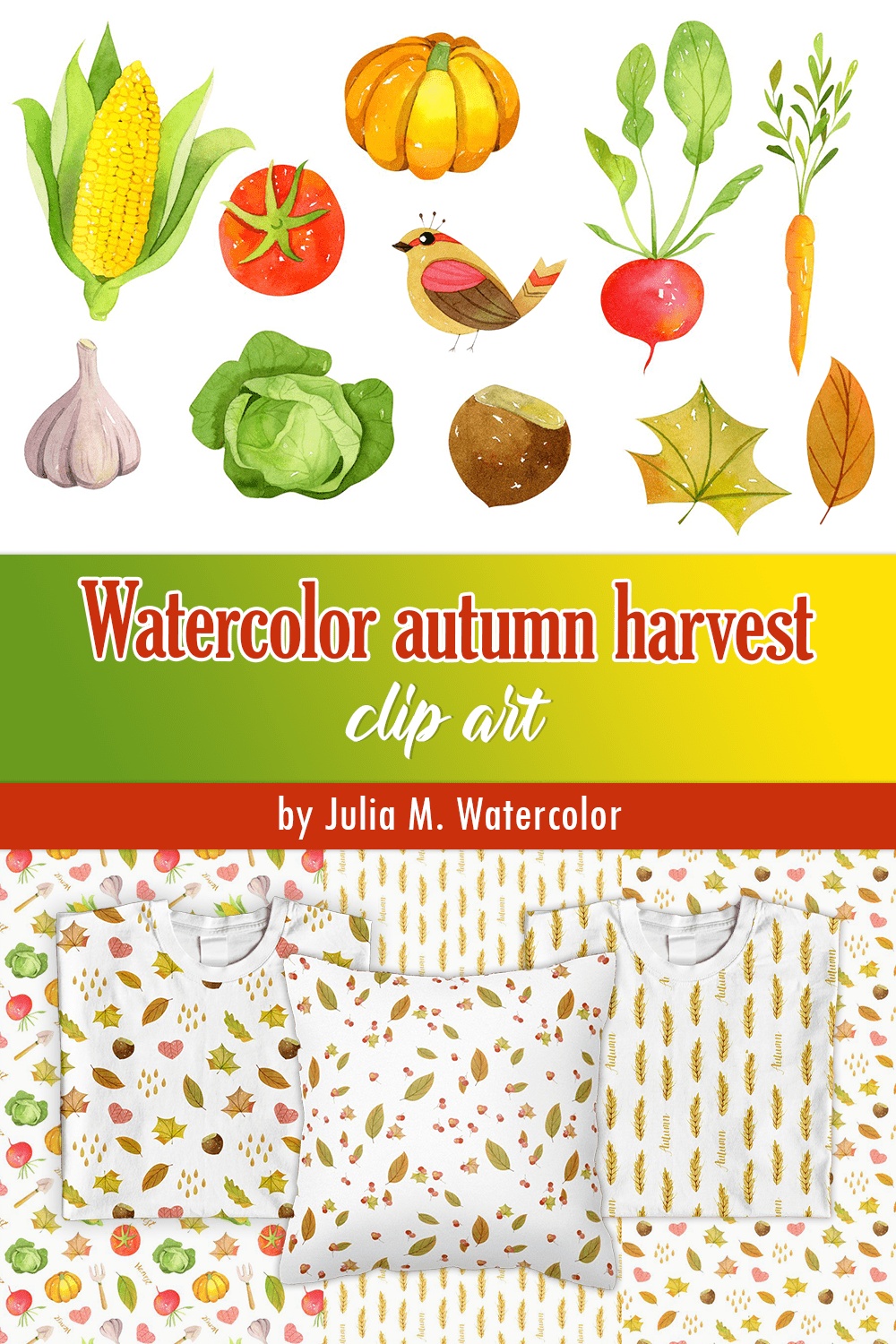 watercolor autumn harvest clip art pinterest