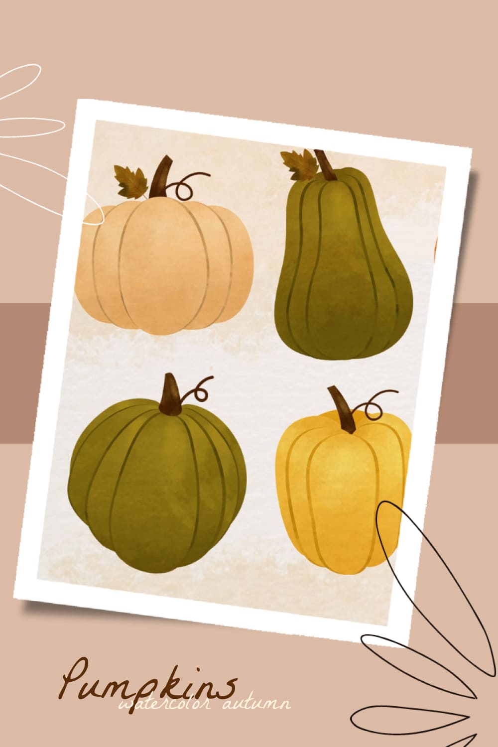 watercolor autumn pumpkins 1
