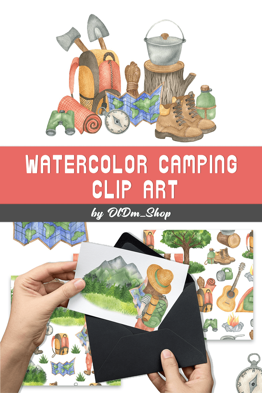 watercolor camping clip art pinterest