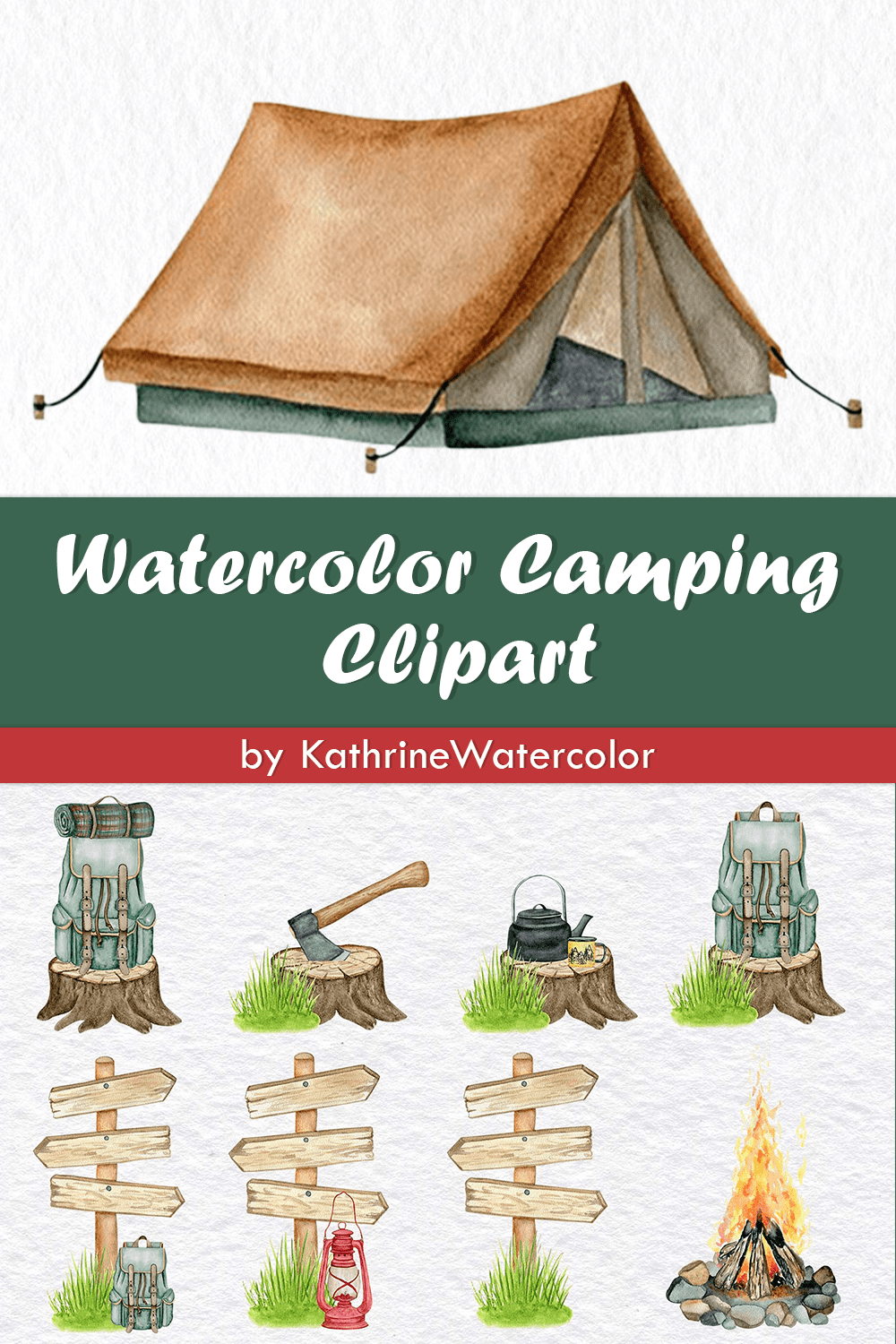 watercolor camping clipart pinterest