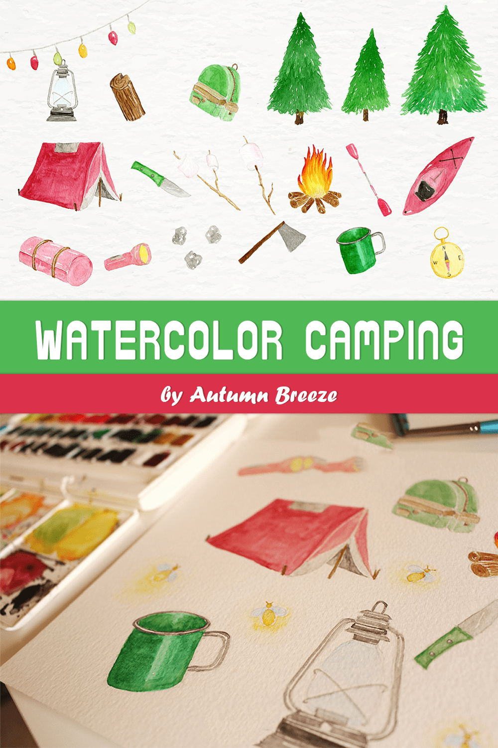 watercolor camping pinterest