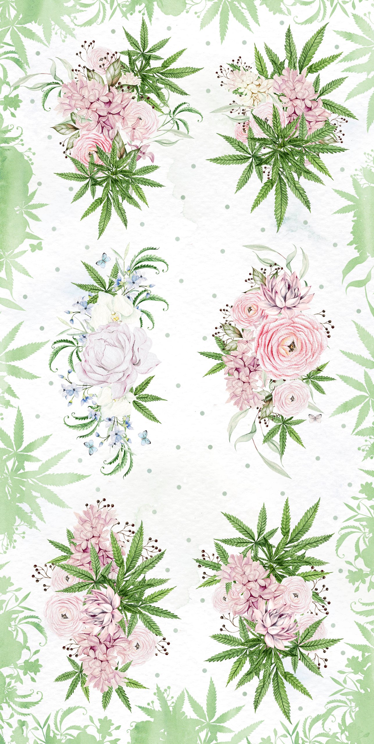Green Set of flowers Cover.