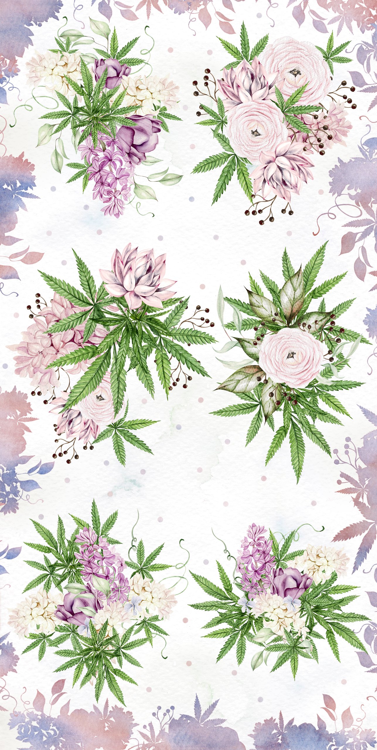 Purple Set of flowers Cover.