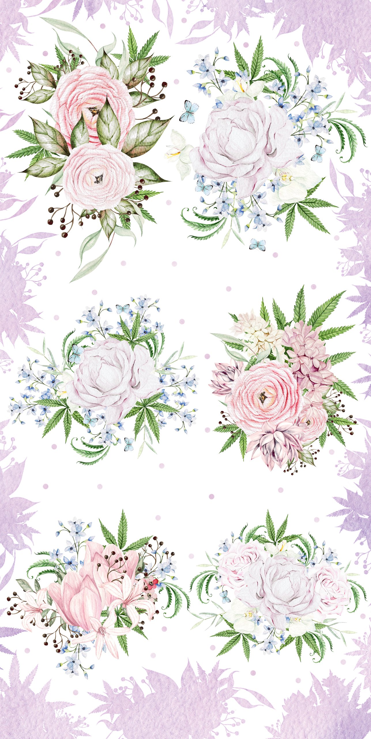 Violet Set of flowers Cover.