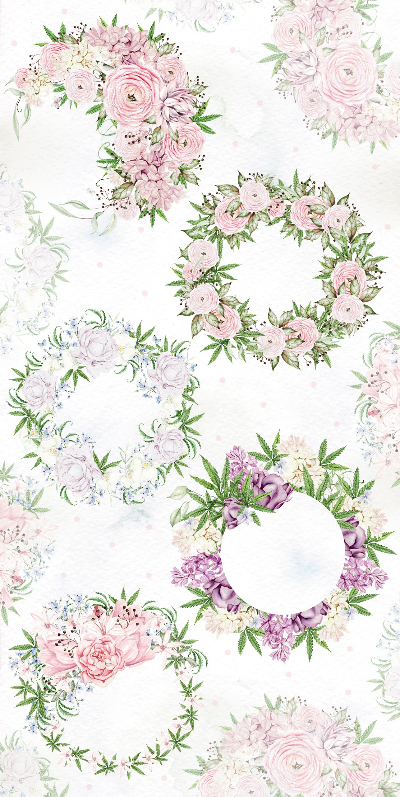 White Set of flowers Cover.
