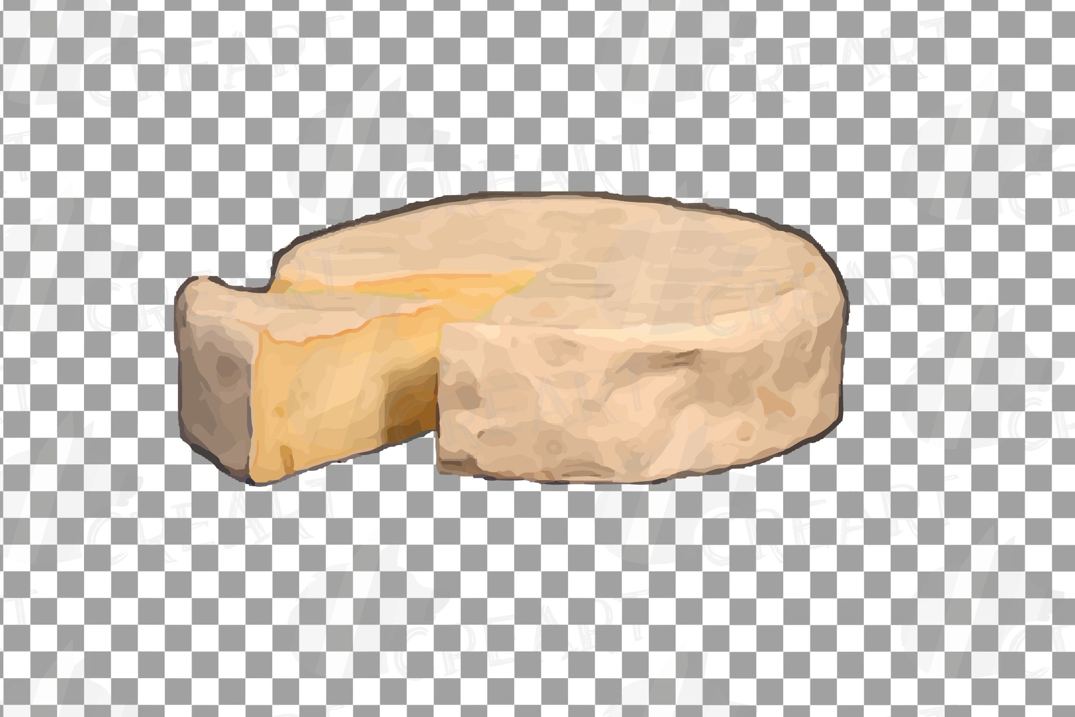 Charming image of hard cheese on a transparent background.