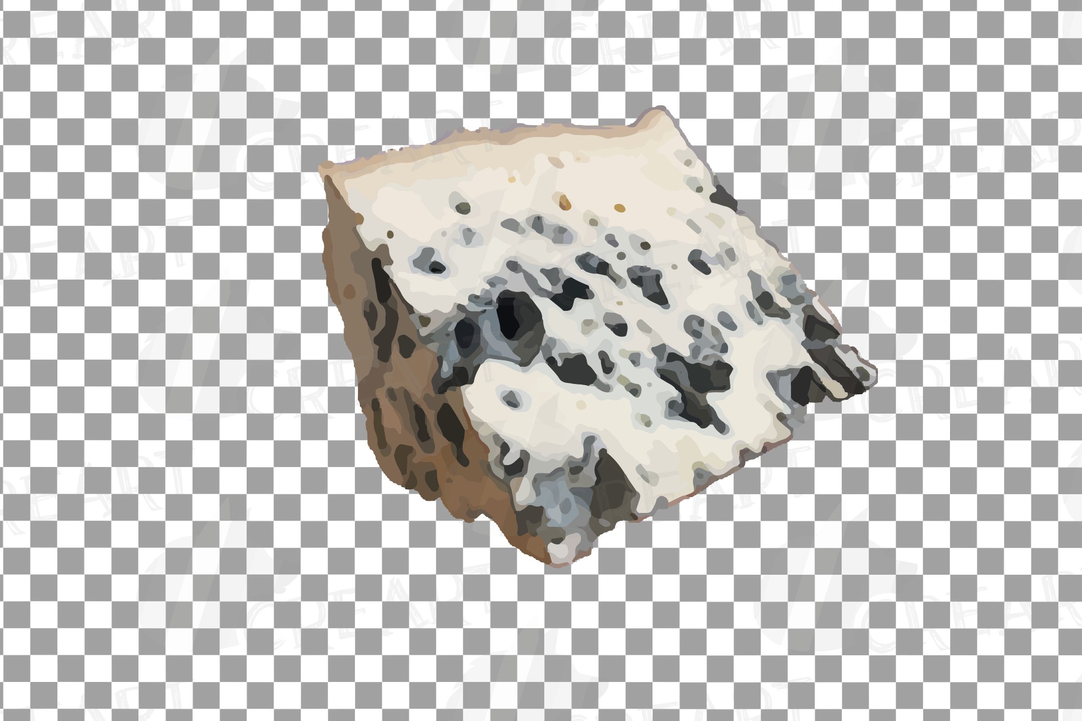 Gorgeous image of blue cheese on a transparent background.