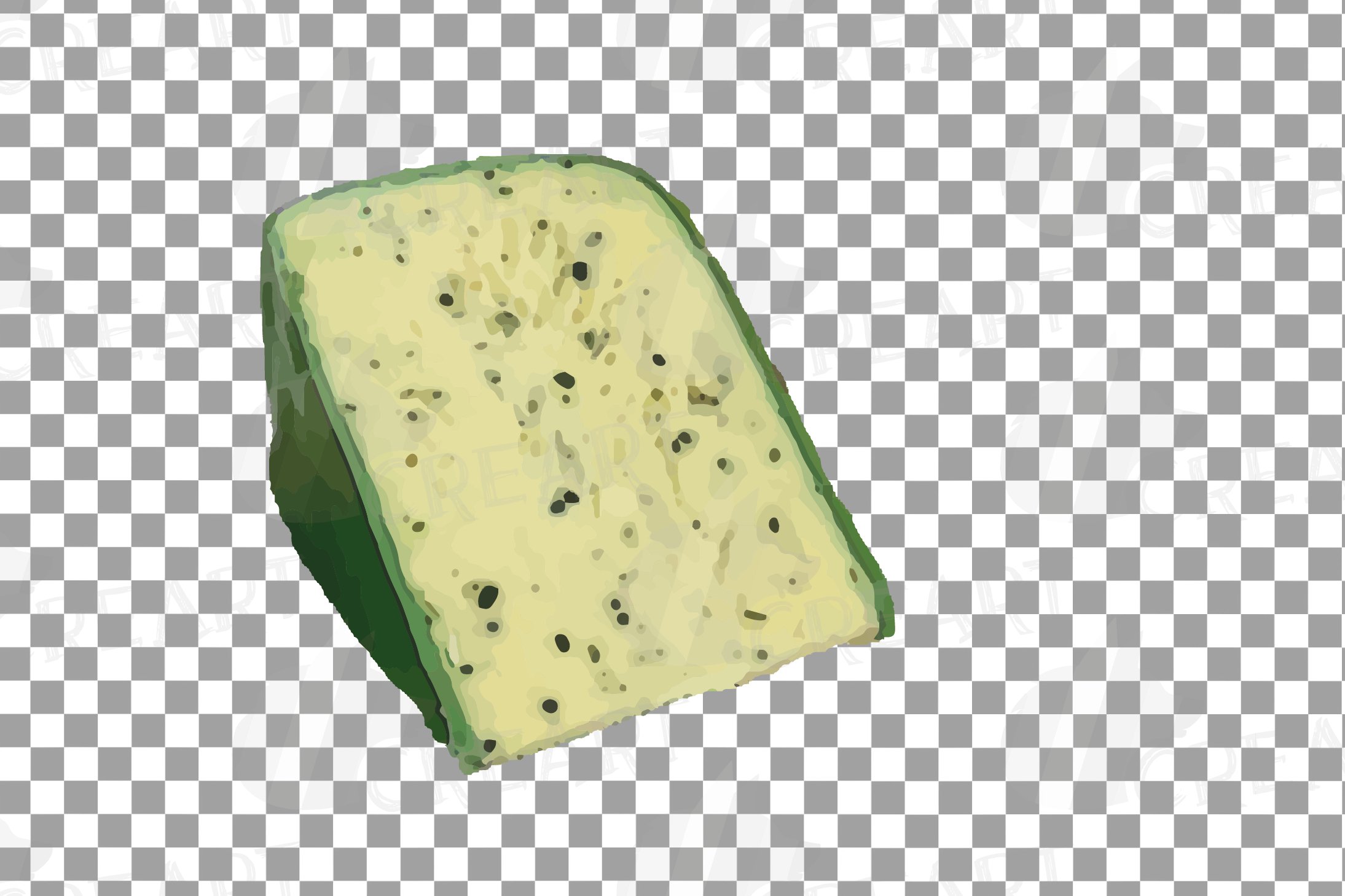 Colorful image of french cheese isolated on transparent background.