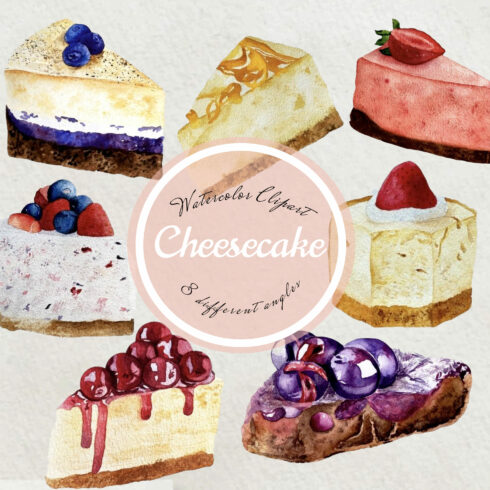 Colorful cover images of cheesecakes.