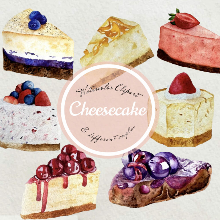 Watercolor Cheesecake Clipart, Slice Of Cheesecake – MasterBundles