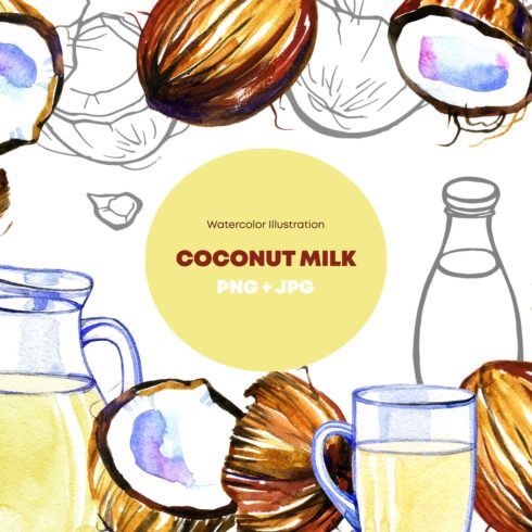 Watercolor coconut milk.