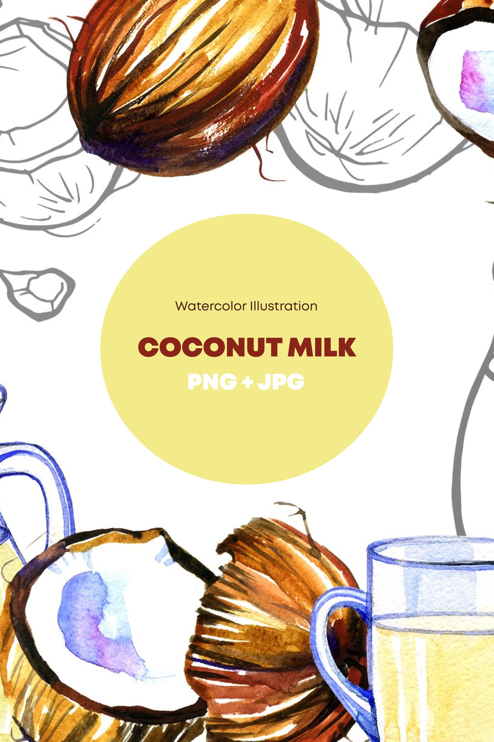 watercolor coconut milk pinterest