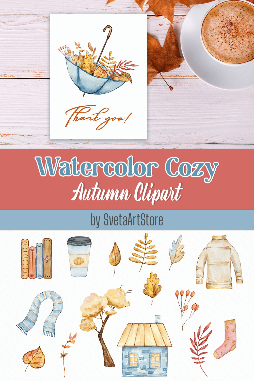 watercolor cozy autumn clipart pinterest