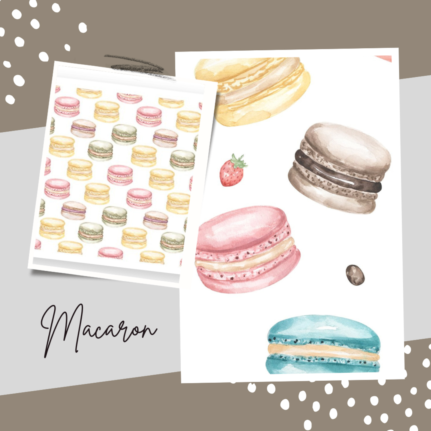 Watercolor Macaron Collection.