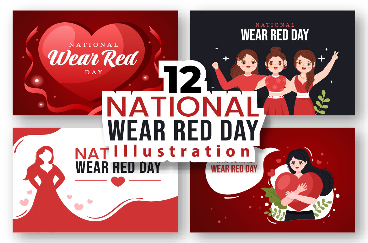 12 National Wear Red Day Illustration facebook image.