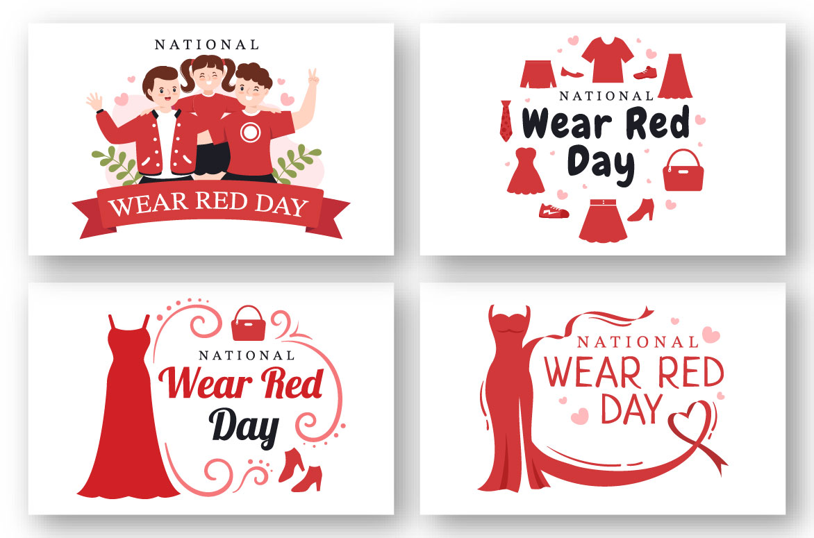 12 National Wear Red Day Illustration.