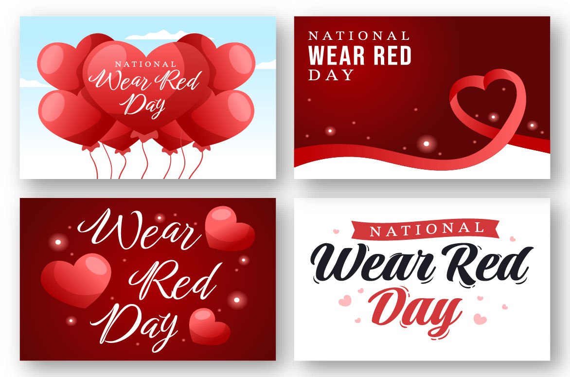 12 National Wear Red Day Illustration for your designs.