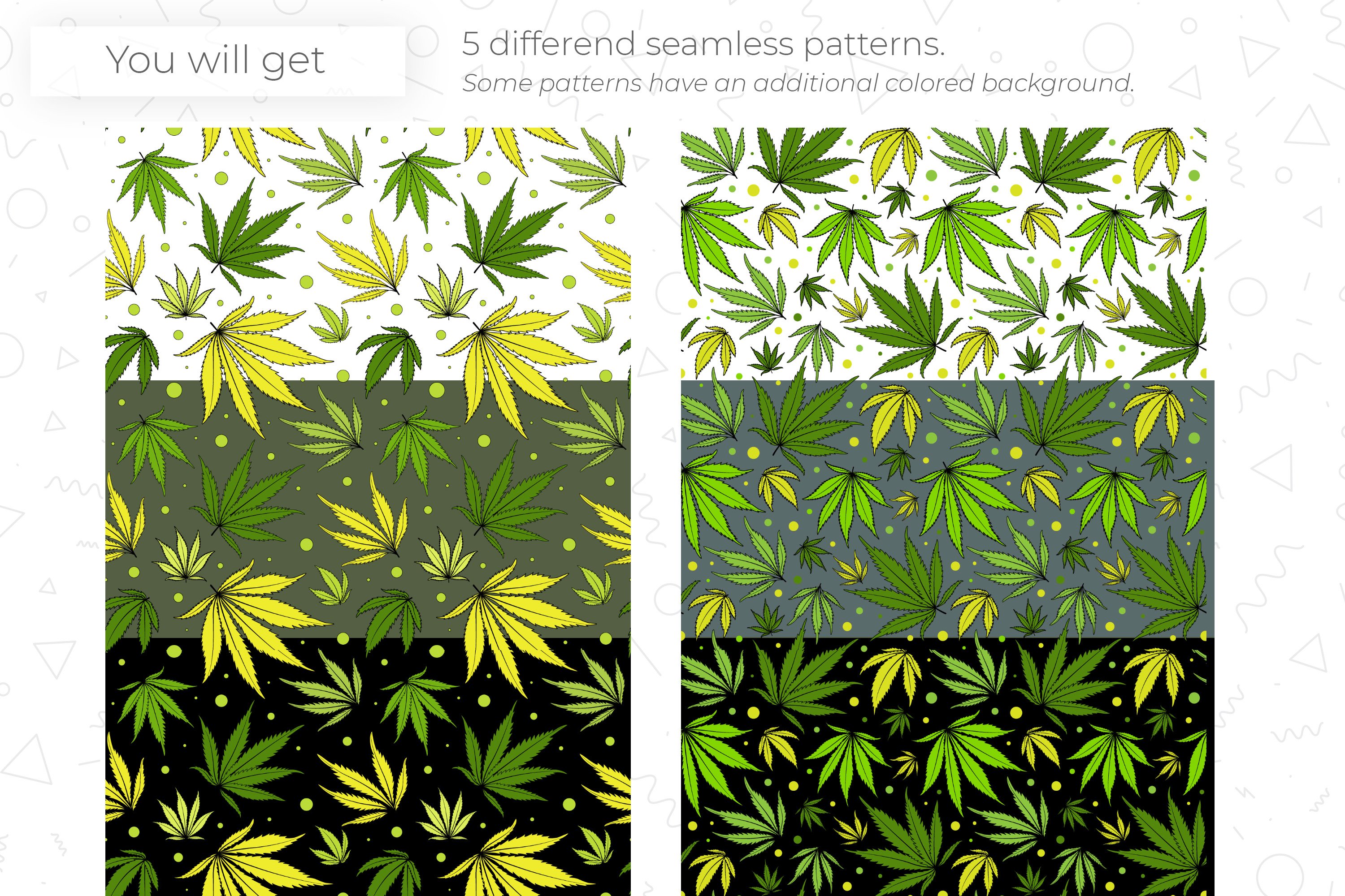 5 different seamless patterns.
