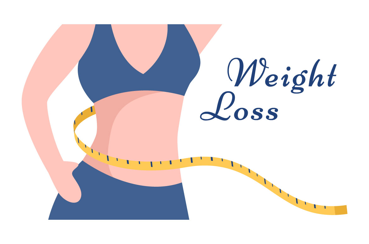 10 Weight Loss Flat Illustration.