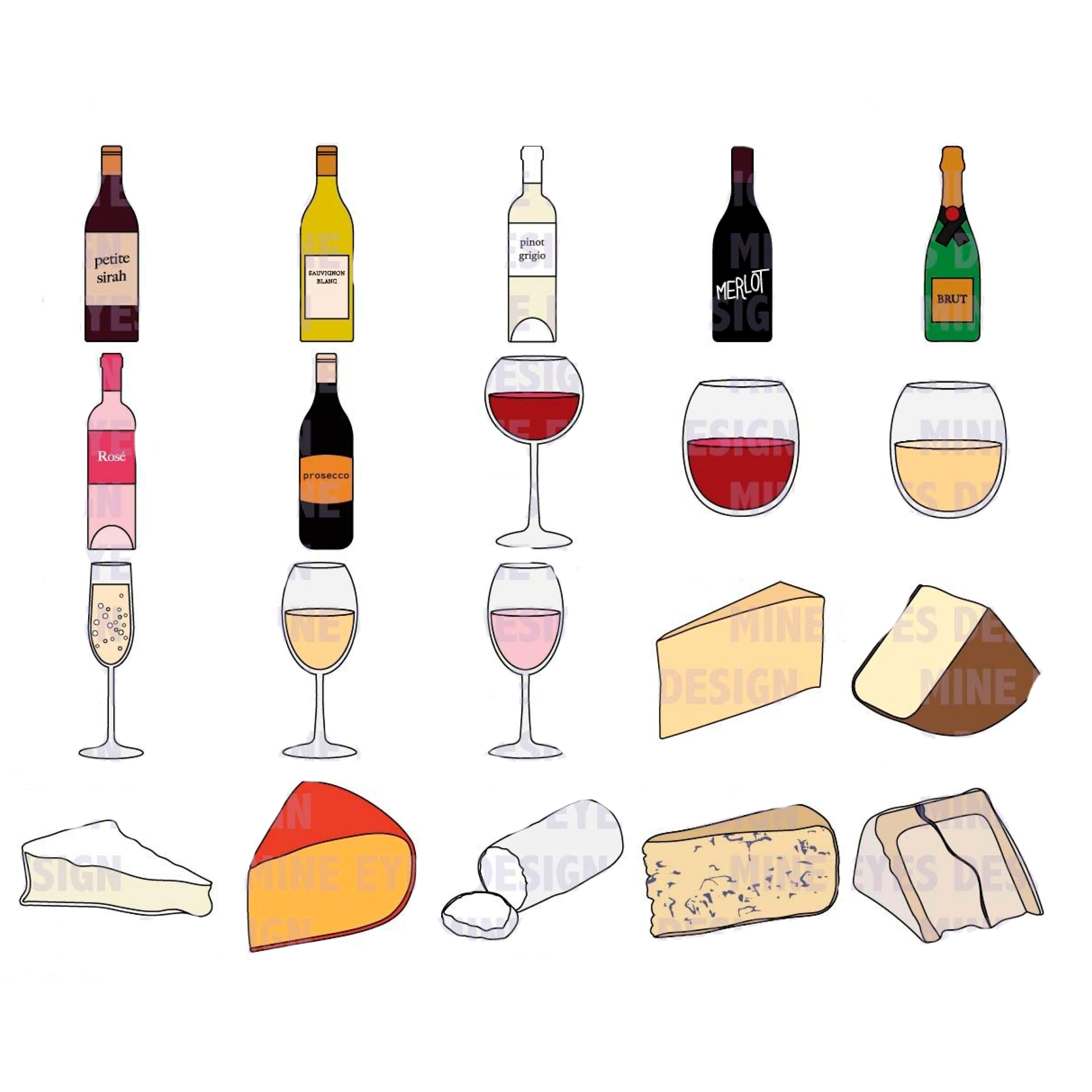 A set of gorgeous images of wine and cheese.
