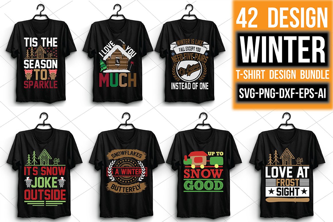 42 design winter t-shirt bundle.