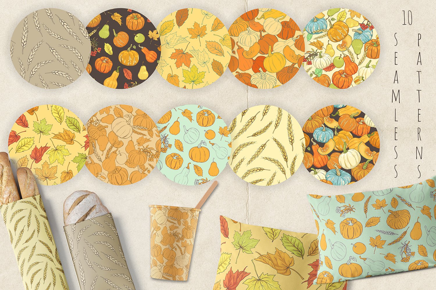 Perfect autumn prints for your fabrics.