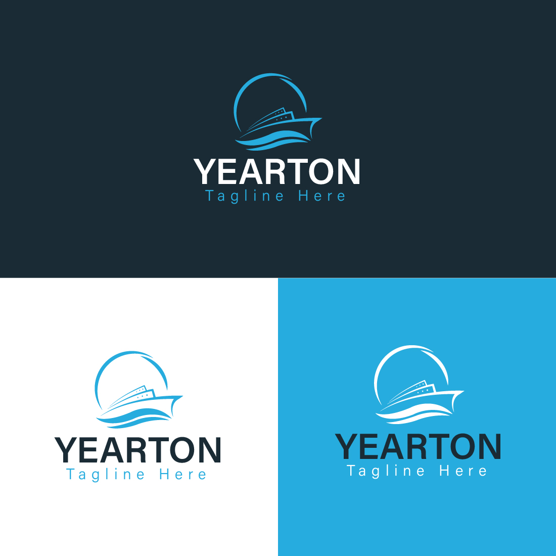 Boat Abstract Logo Template preview image.