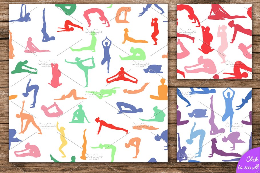 This wonderful yoga collection will be useful for all sport lovers.