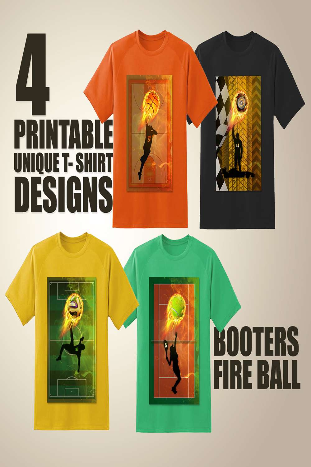 Booters Fire-Ball T-Shirt Design pinterest image.