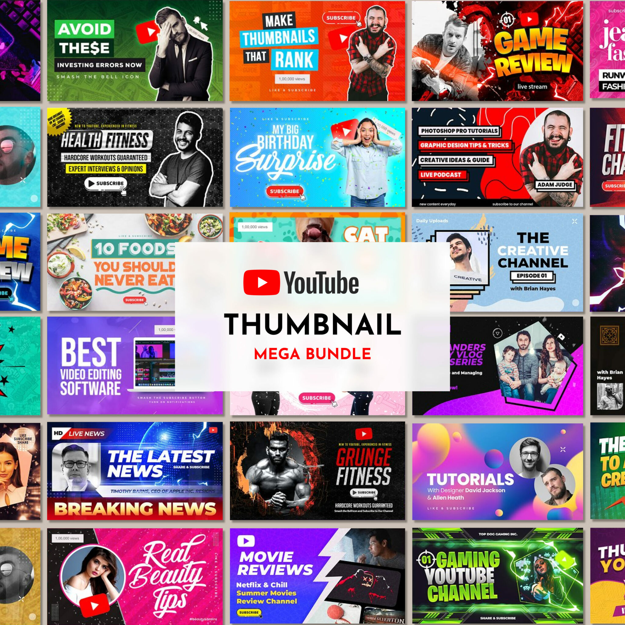 5 Youtube Live Stream Thumbnail Templates Master Bundles