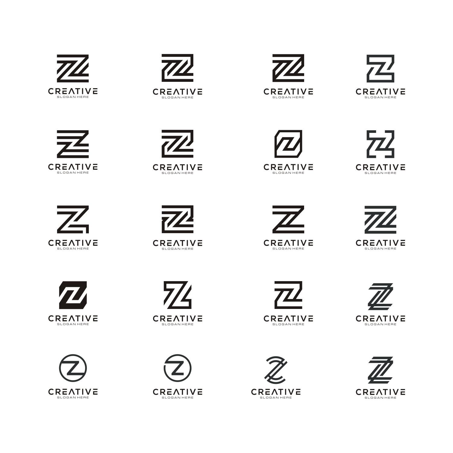 letter z different fonts