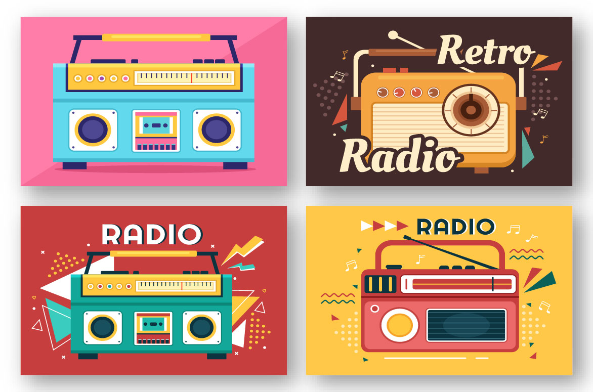 Radio Player Style Illustration preview image.