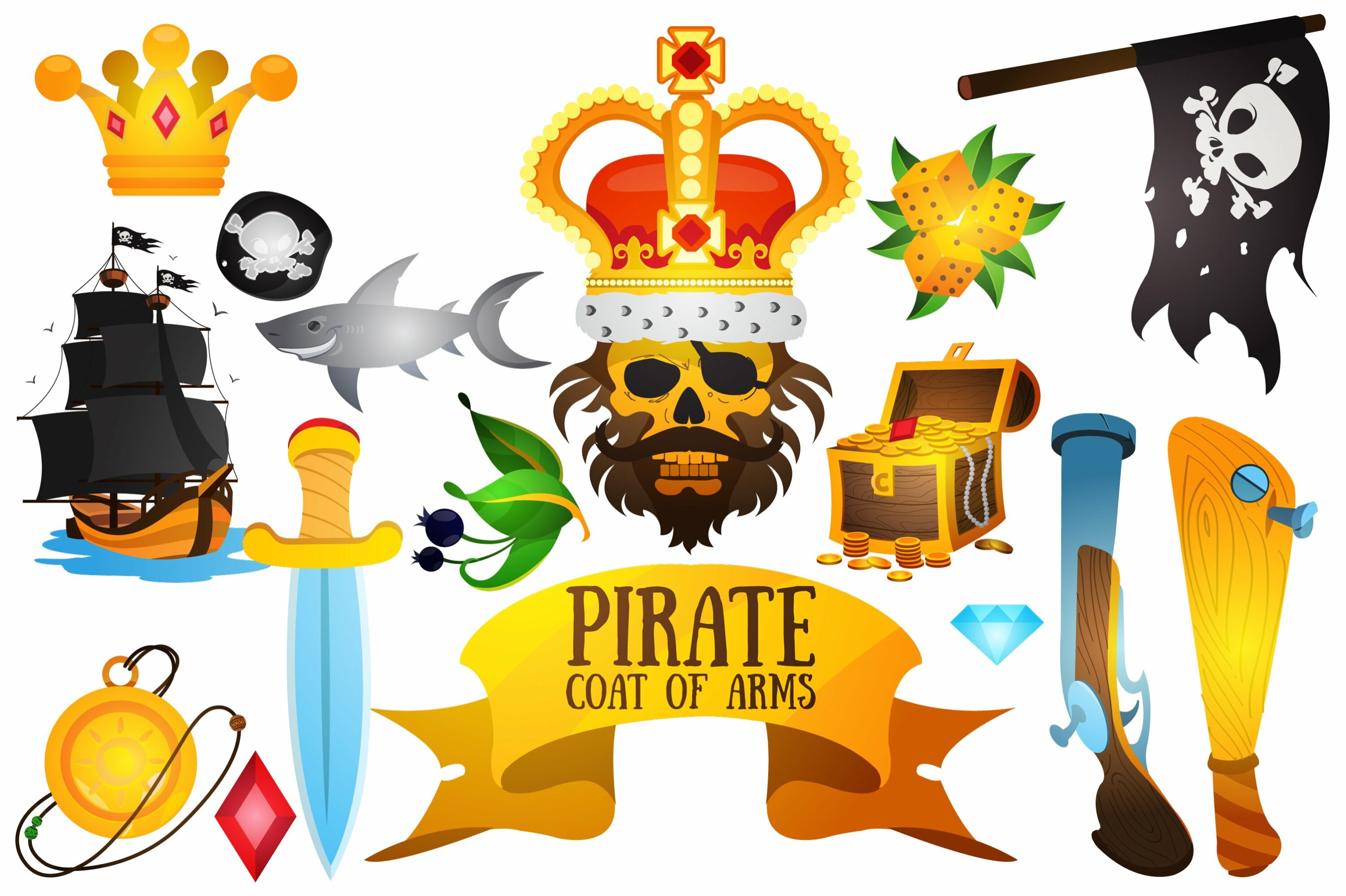 Diverse of the pirate emblemes. of