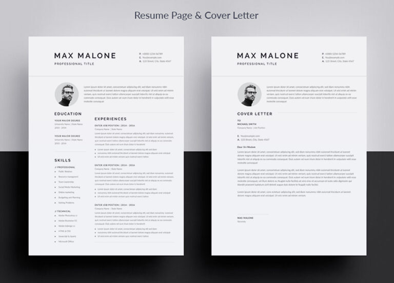 Word Resume CV Template - MasterBundles