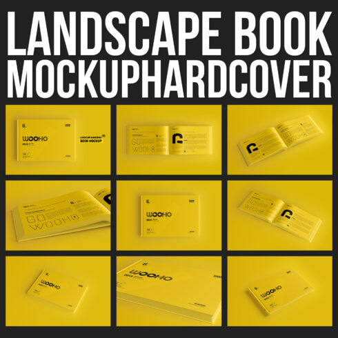 Landscape Book Mockup / Hardcover.