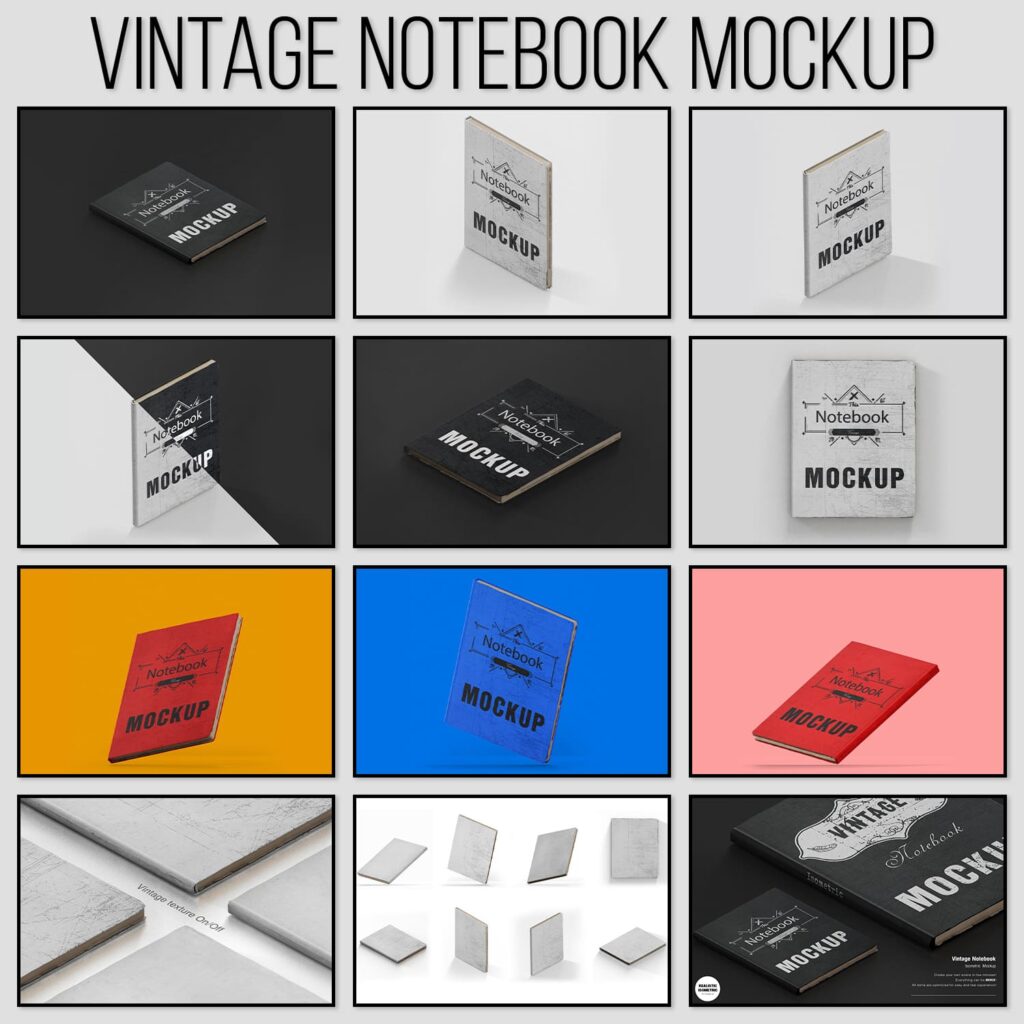 Vintage Notebook Mockup MasterBundles